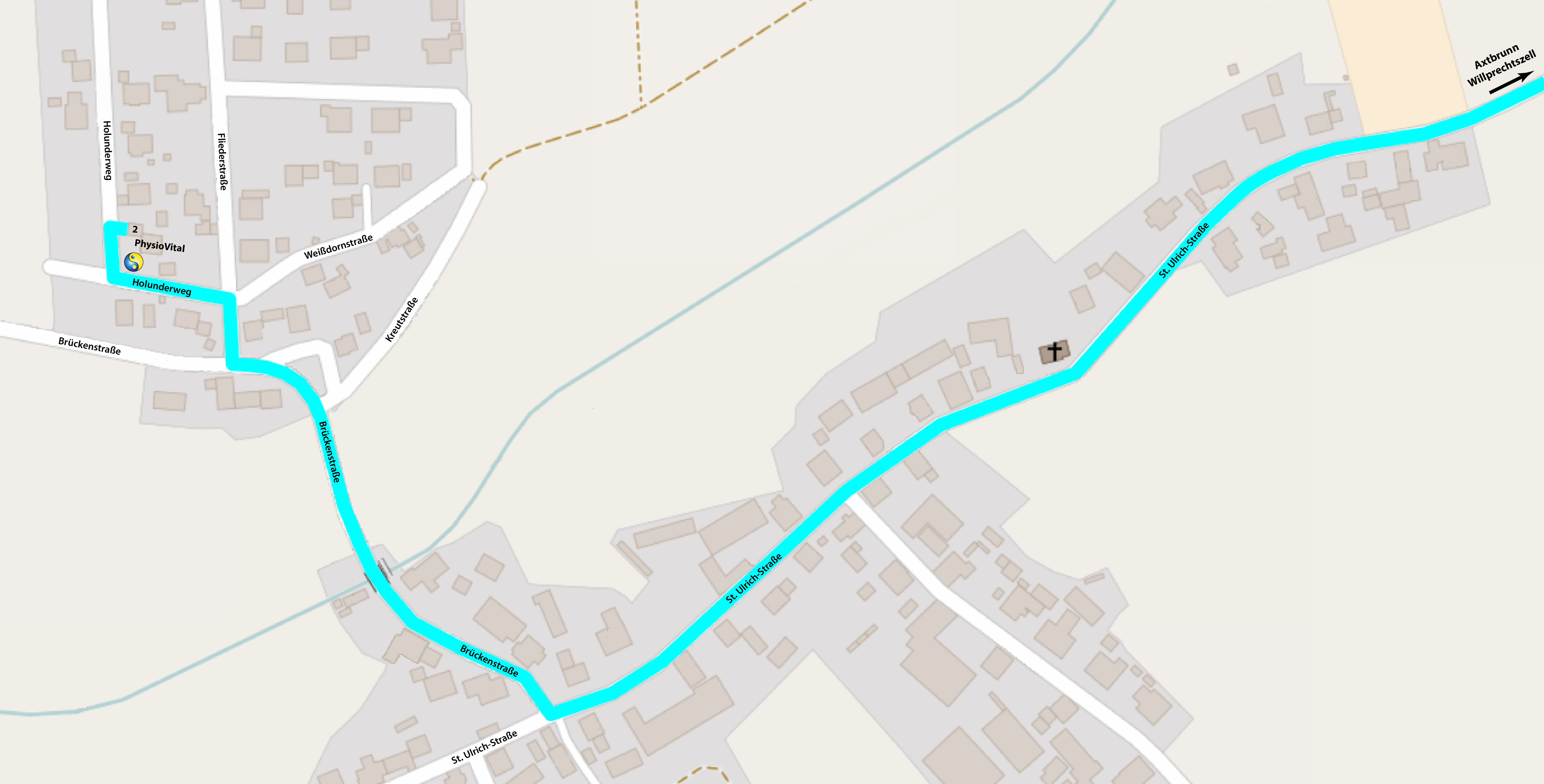 Anfahrt aus Axtbrunn kommend