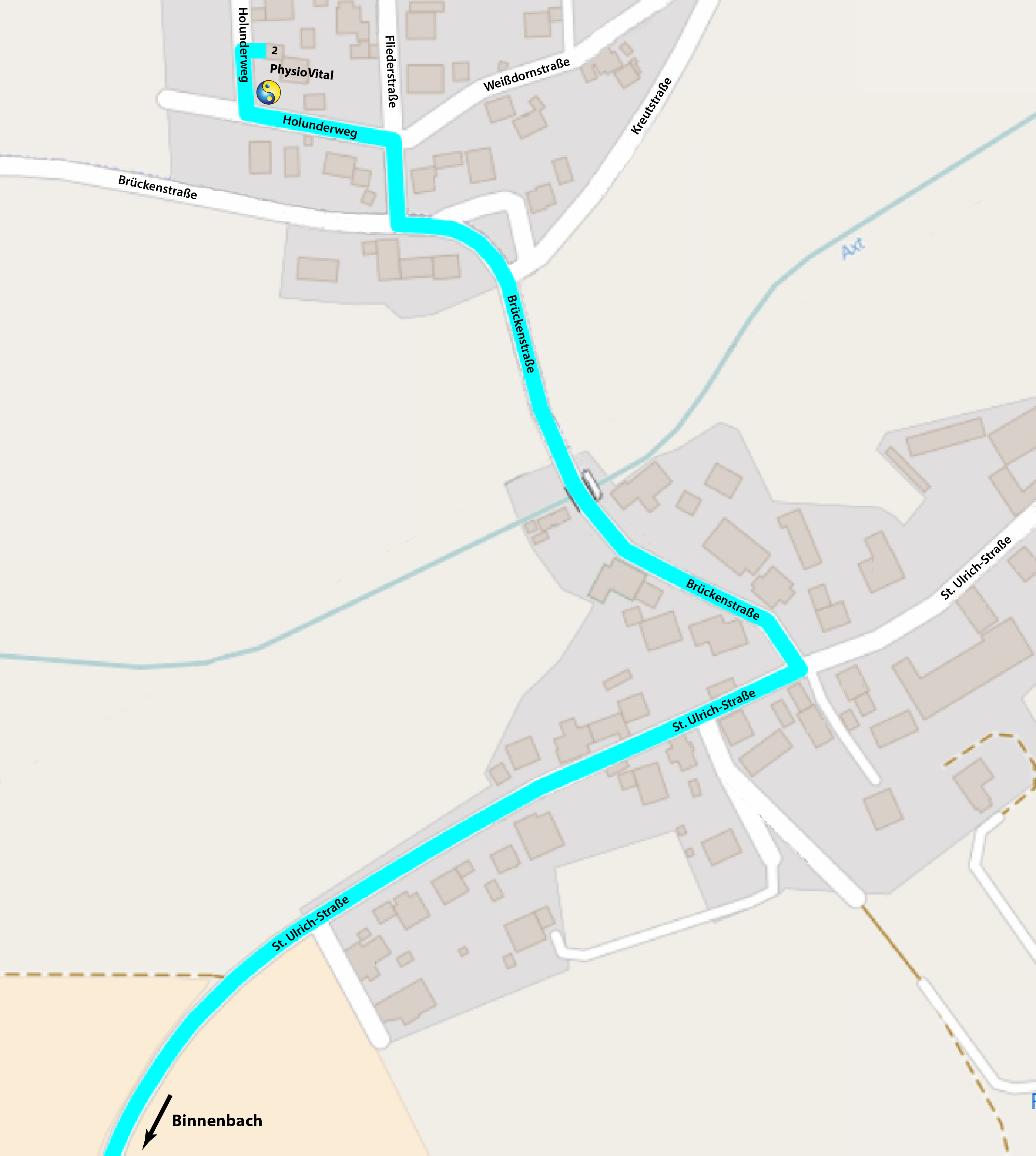 Anfahrt aus Binnenbach kommend